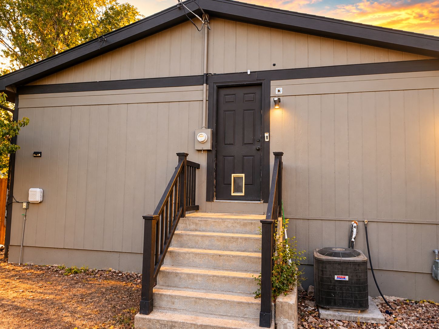 Rear entry and stairs