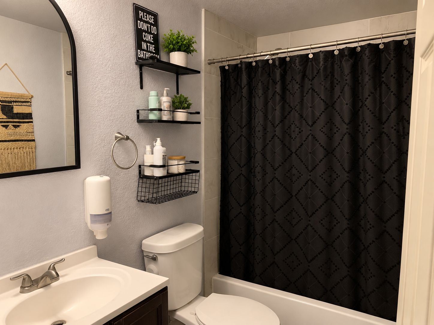 Bathroom with shower curtain